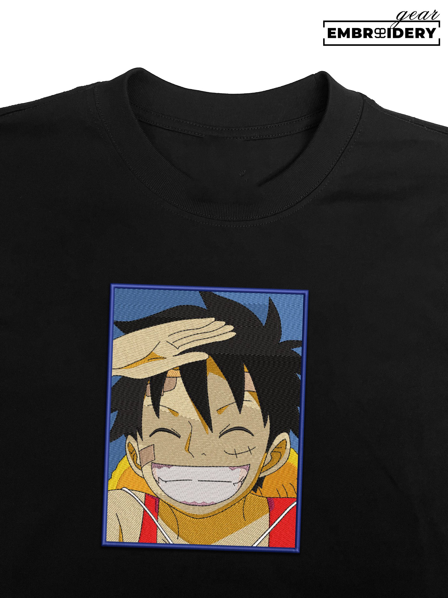 Luffy smile One Piece Embroidered Design Personalized Embroidered T Shirt Sweatshirt Hoodie Clothing OP0134