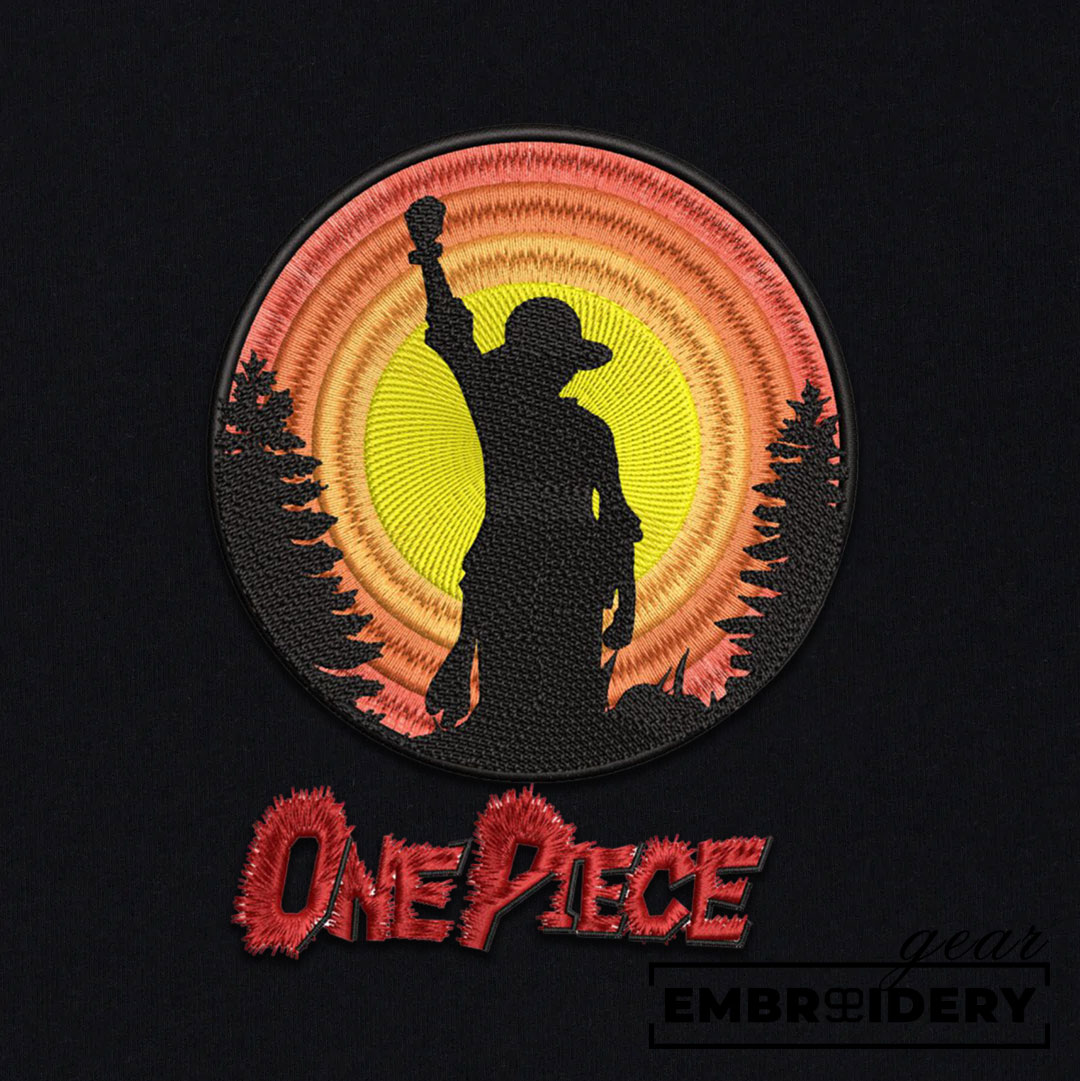 Luffy sun One Piece Embroidered Design Personalized Embroidered T Shirt Sweatshirt Hoodie Clothing OP0136