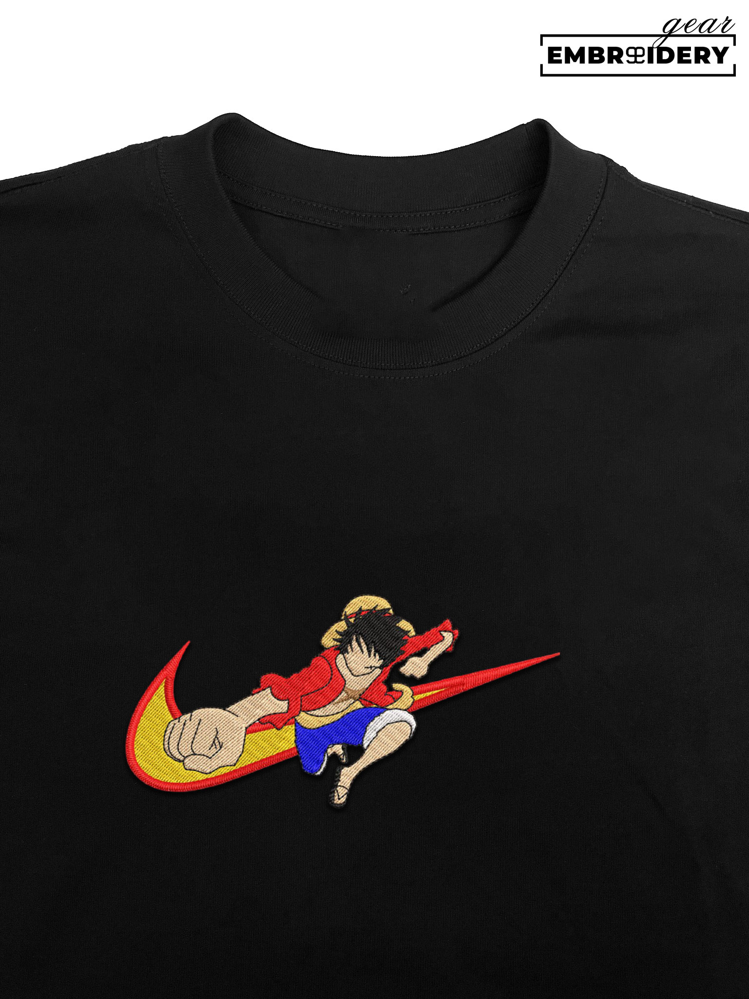 Luffy swoosh nike One Piece Anime Embroidered Design Personalized Embroidered T Shirt Sweatshirt Hoodie Clothing OP0137