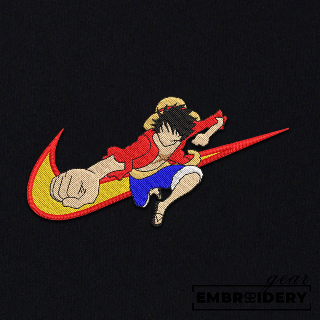 Luffy swoosh nike One Piece Anime Embroidered Design Personalized Embroidered T Shirt Sweatshirt Hoodie Clothing OP0137