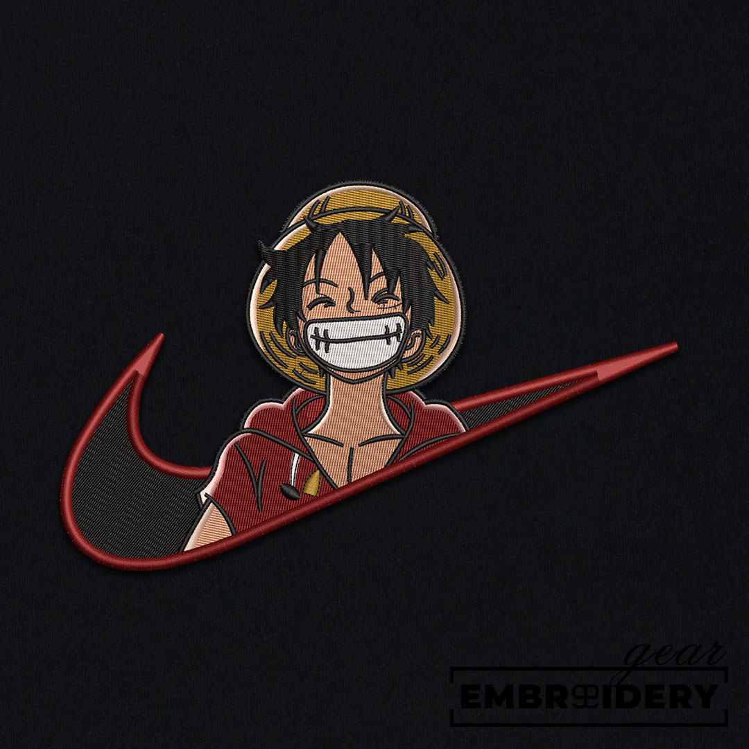 Luffy swoosh nike One Piece Anime Embroidered Design Personalized Embroidered T Shirt Sweatshirt Hoodie Clothing OP0138