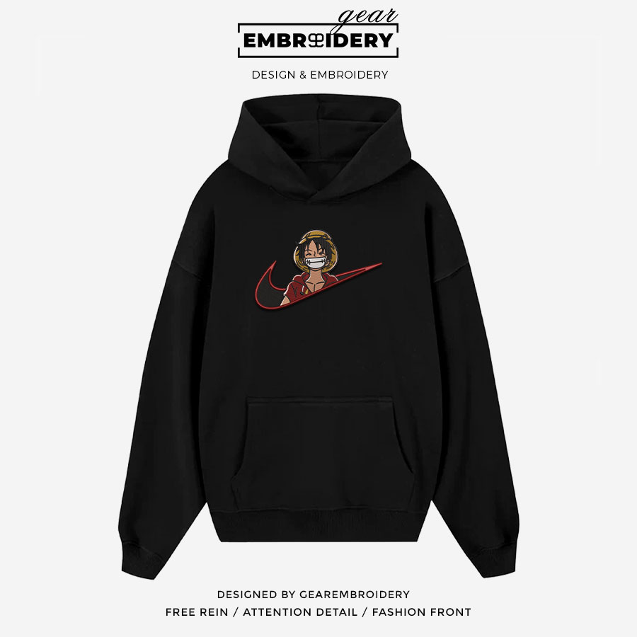 Luffy swoosh nike One Piece Anime Embroidered Design Personalized Embroidered T Shirt Sweatshirt Hoodie Clothing OP0138