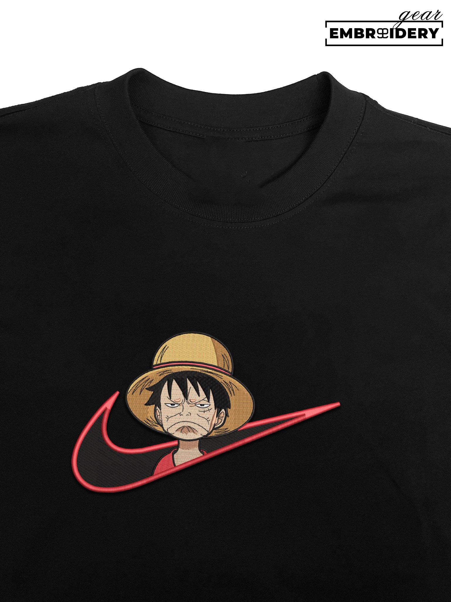 Luffy swoosh nike One Piece Anime Embroidered Design Personalized Embroidered T Shirt Sweatshirt Hoodie Clothing OP0139