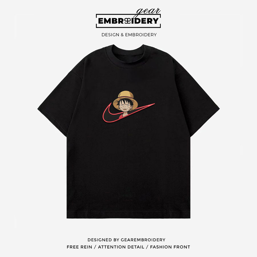 Luffy swoosh nike One Piece Anime Embroidered Design Personalized Embroidered T Shirt Sweatshirt Hoodie Clothing OP0139