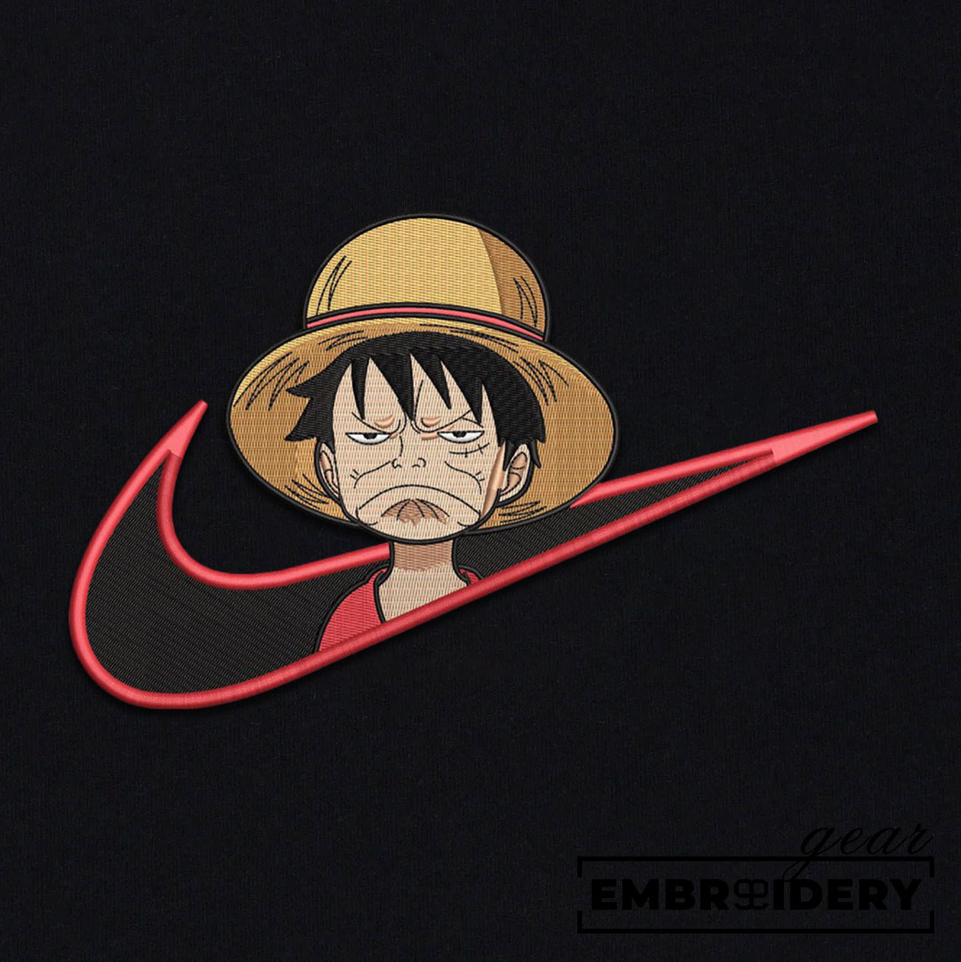 Luffy swoosh nike One Piece Anime Embroidered Design Personalized Embroidered T Shirt Sweatshirt Hoodie Clothing OP0139