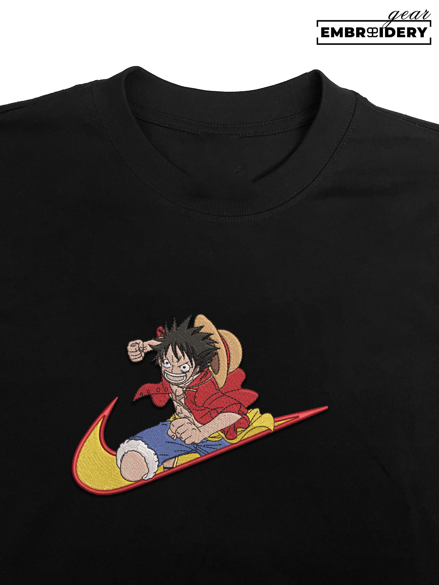 Luffy swoosh nike One Piece Anime Embroidered Design Personalized Embroidered T Shirt Sweatshirt Hoodie Clothing OP0141