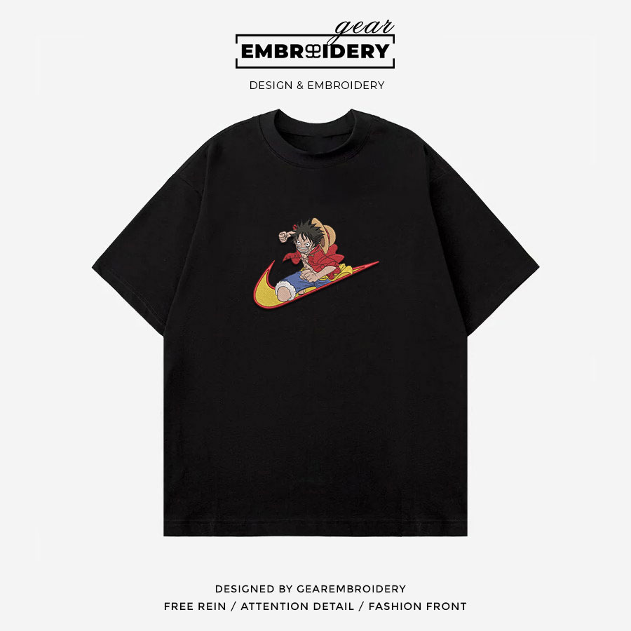 Luffy swoosh nike One Piece Anime Embroidered Design Personalized Embroidered T Shirt Sweatshirt Hoodie Clothing OP0141