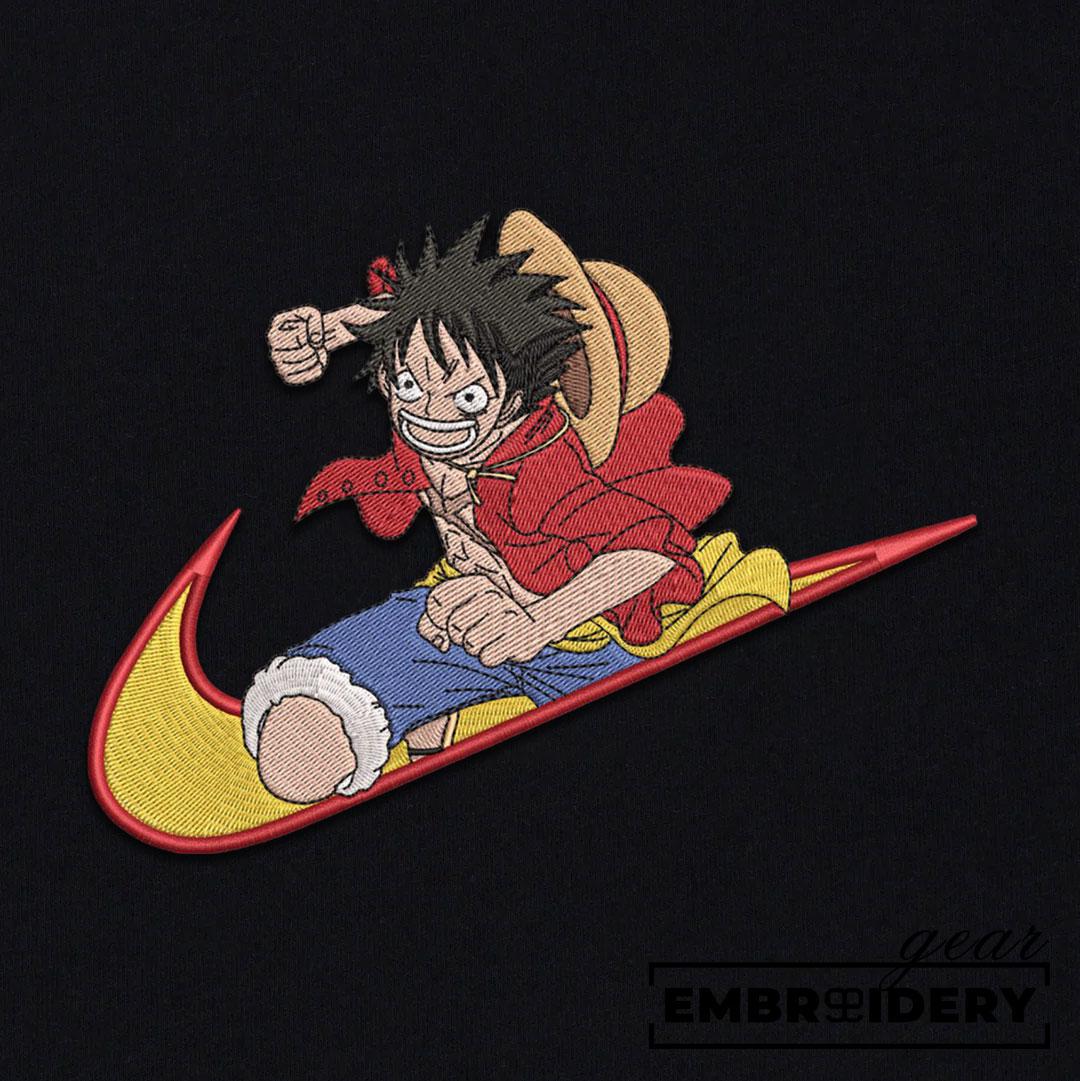 Luffy swoosh nike One Piece Anime Embroidered Design Personalized Embroidered T Shirt Sweatshirt Hoodie Clothing OP0141