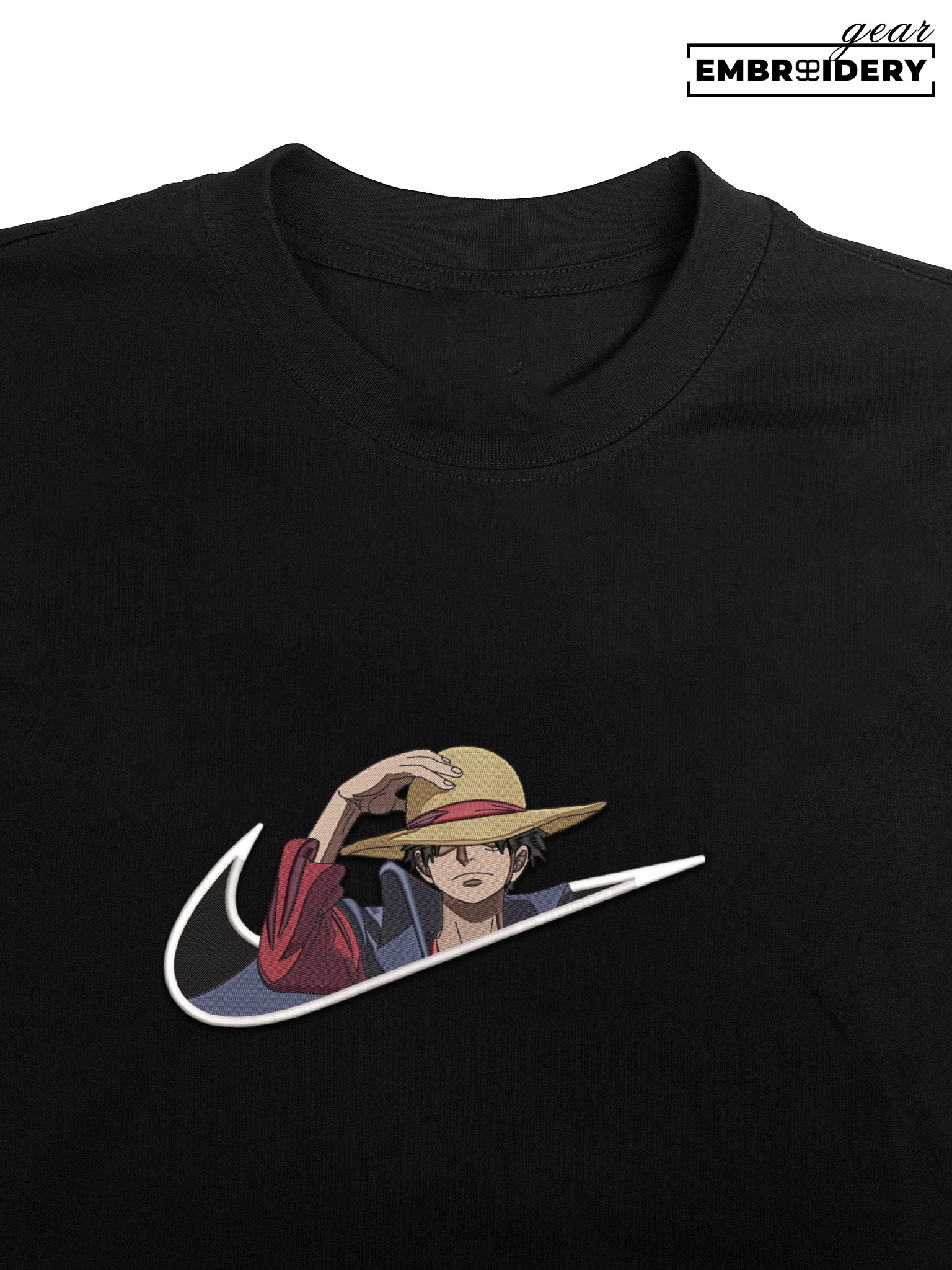 Luffy swoosh nike One Piece Anime Embroidered Design Personalized Embroidered T Shirt Sweatshirt Hoodie Clothing OP0142