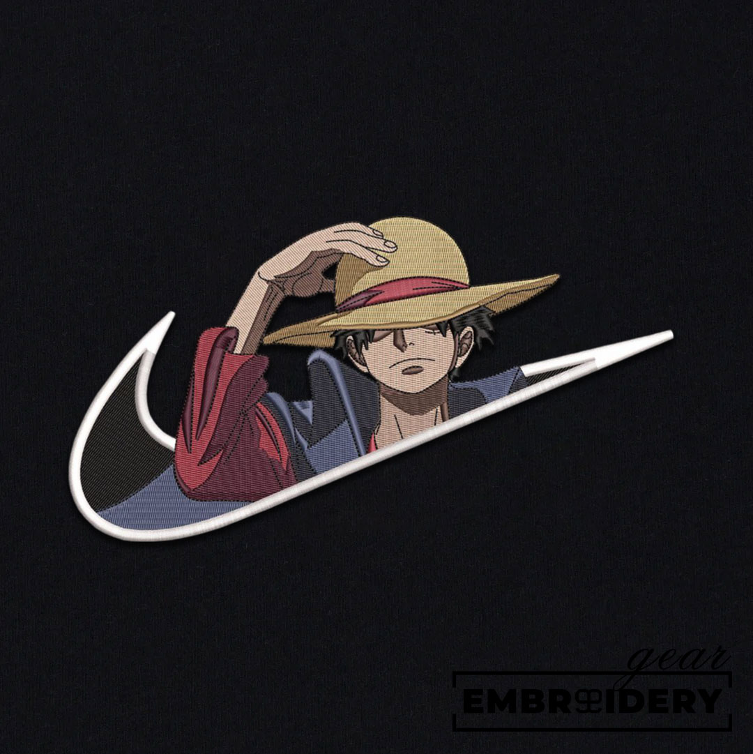 Luffy swoosh nike One Piece Anime Embroidered Design Personalized Embroidered T Shirt Sweatshirt Hoodie Clothing OP0142