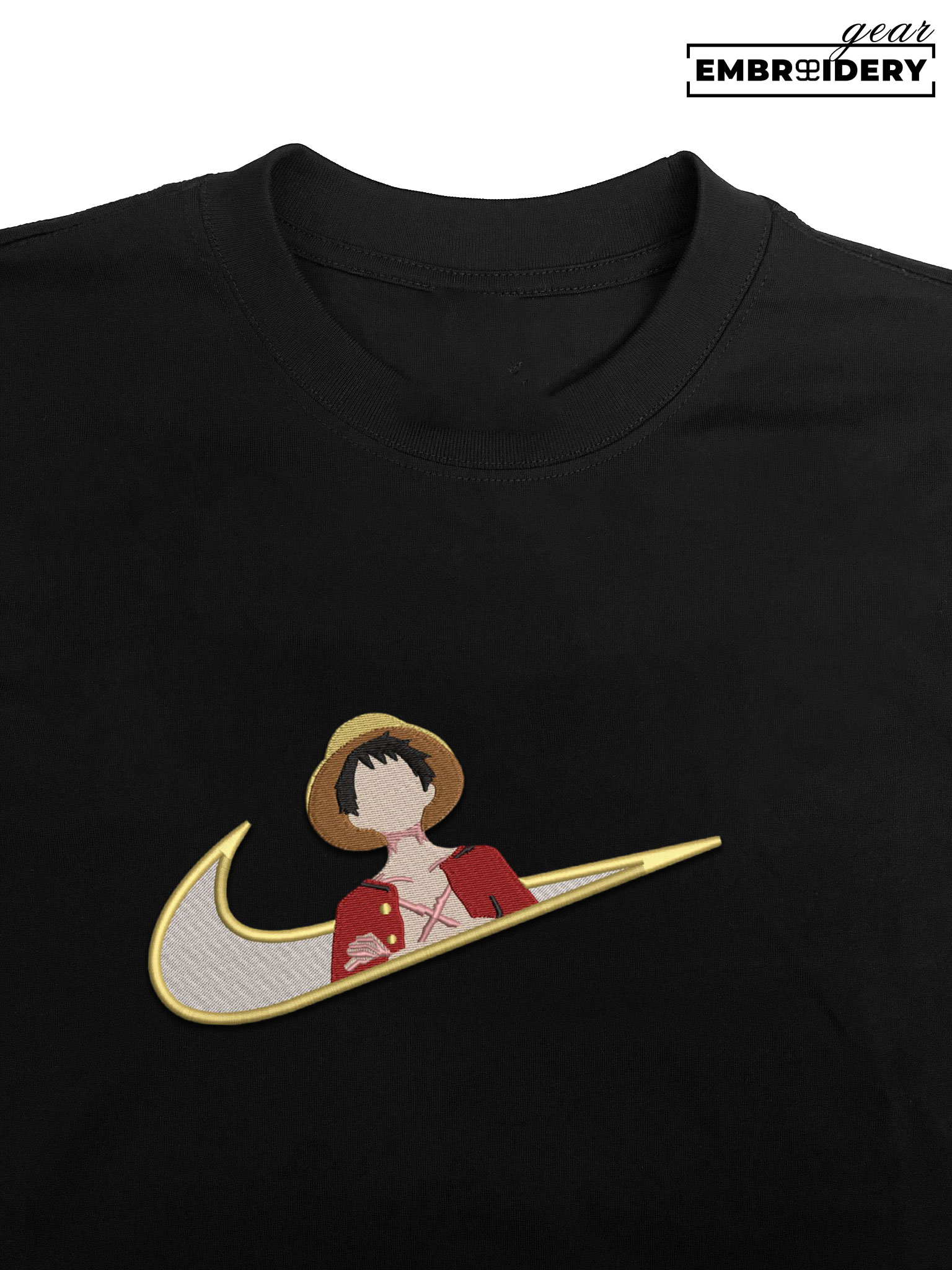 Luffy swoosh nike One Piece Anime Embroidered Design Personalized Embroidered T Shirt Sweatshirt Hoodie Clothing OP0143