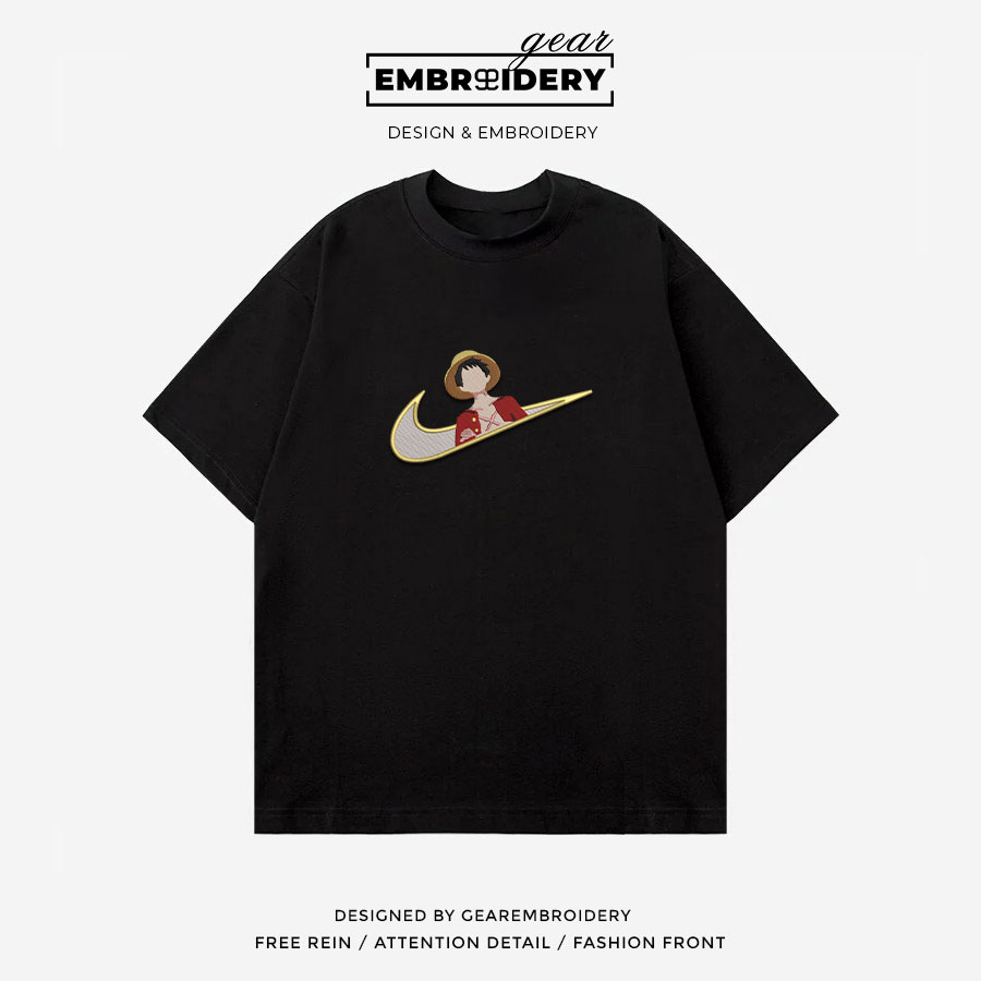 Luffy swoosh nike One Piece Anime Embroidered Design Personalized Embroidered T Shirt Sweatshirt Hoodie Clothing OP0143