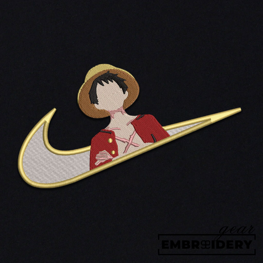 Luffy swoosh nike One Piece Anime Embroidered Design Personalized Embroidered T Shirt Sweatshirt Hoodie Clothing OP0143