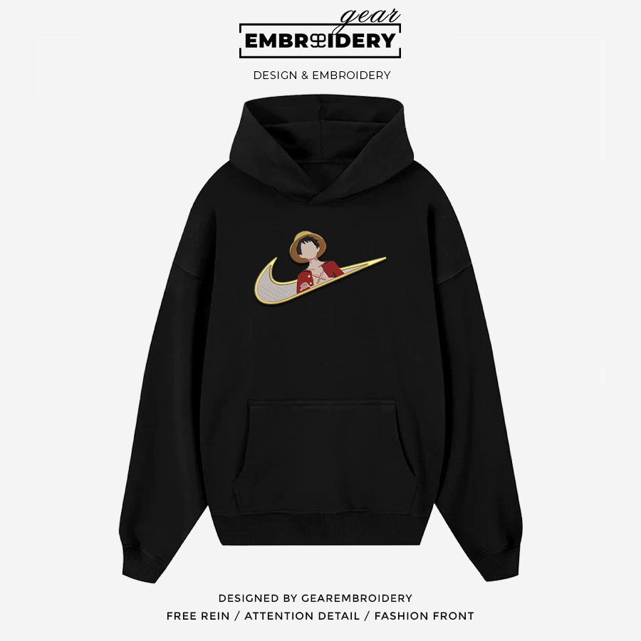 Luffy swoosh nike One Piece Anime Embroidered Design Personalized Embroidered T Shirt Sweatshirt Hoodie Clothing OP0143