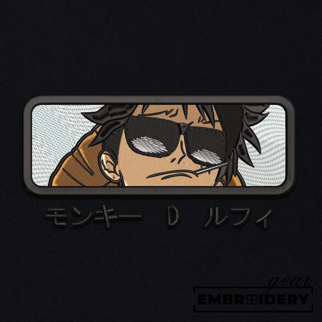 Luffy with glasses One Piece Embroidered Design Personalized Embroidered T Shirt Sweatshirt Hoodie Clothing OP0146