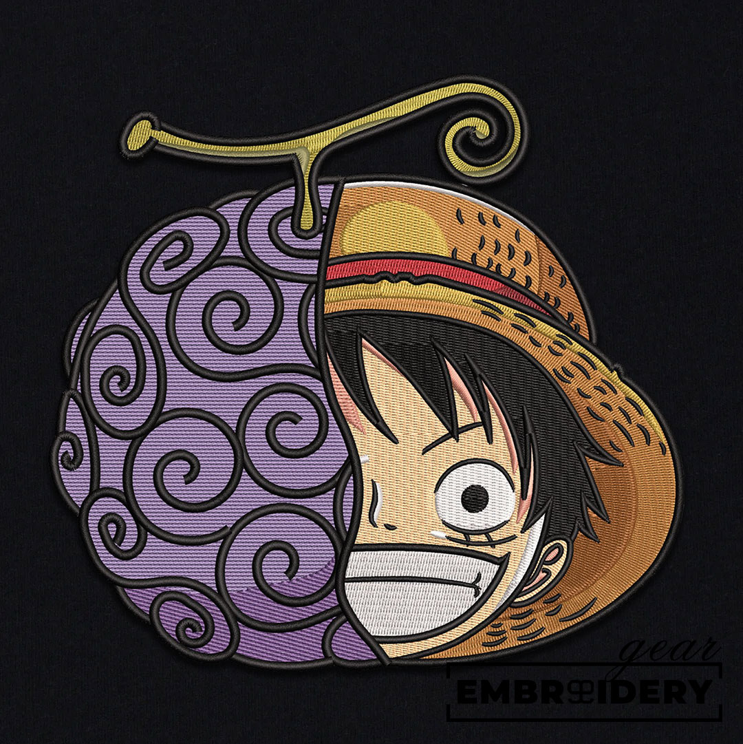 Luffy x devil fruit One Piece Embroidered Design Personalized Embroidered T Shirt Sweatshirt Hoodie Clothing OP0147