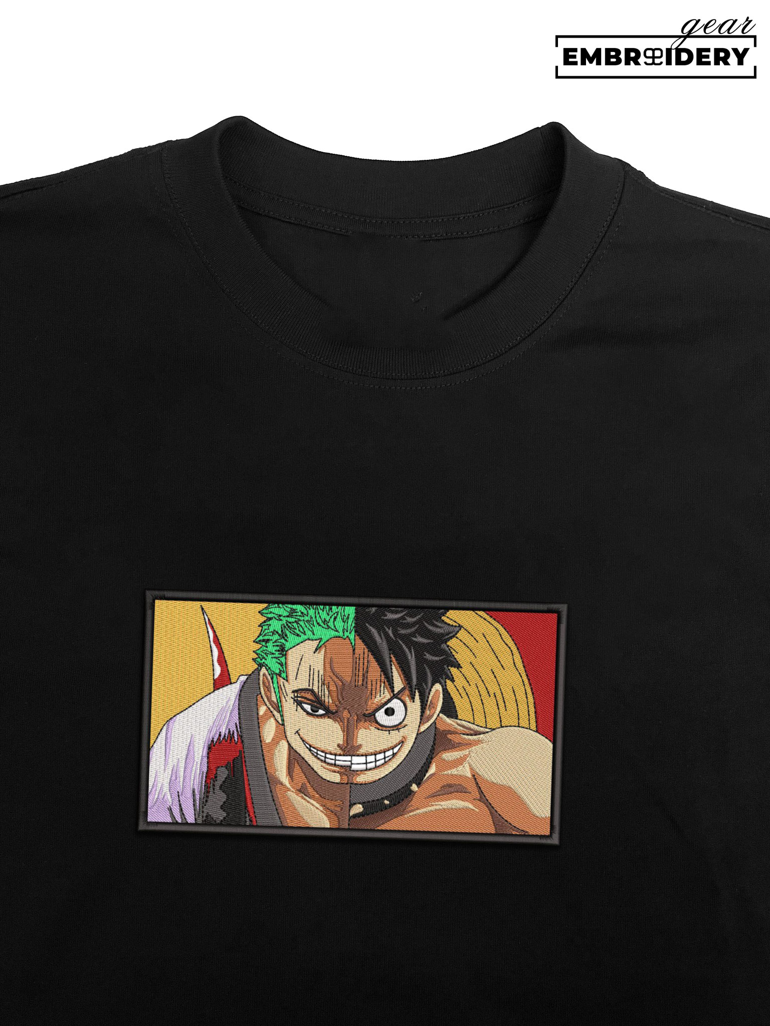 Luffy x zoro smile One Piece Embroidered Design Personalized Embroidered T Shirt Sweatshirt Hoodie Clothing OP0148