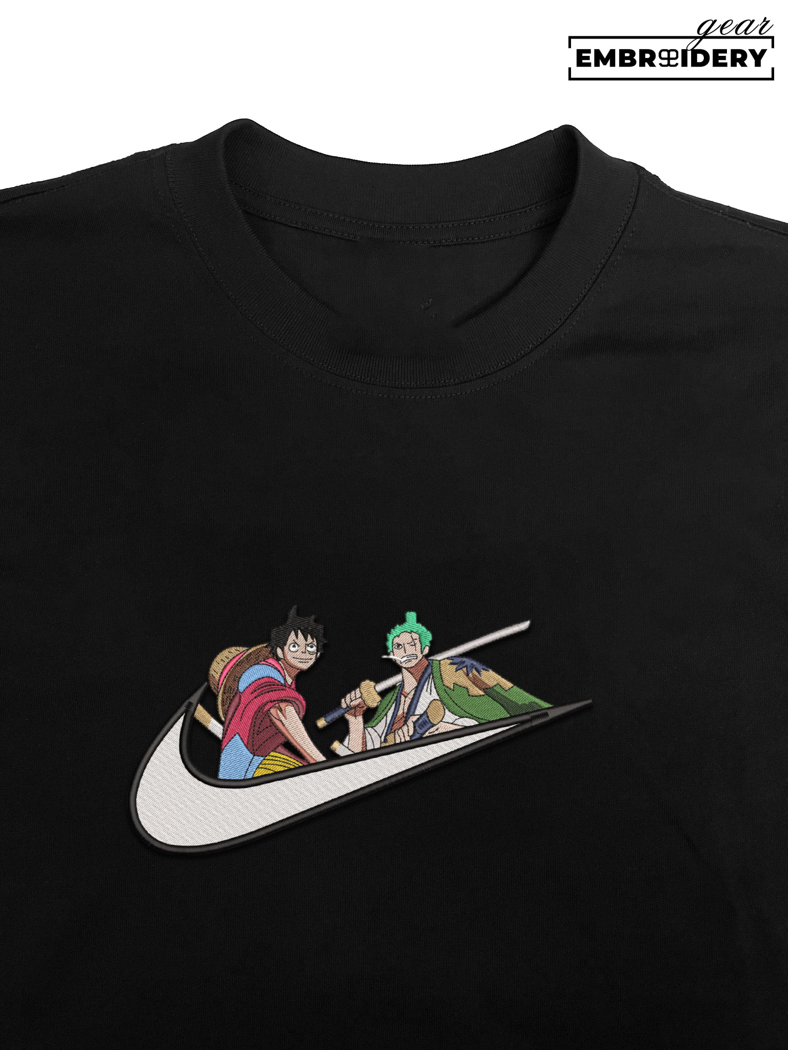 Luffy zoro swoosh nike One Piece Anime Embroidered Design Personalized Embroidered T Shirt Sweatshirt Hoodie Clothing OP0149