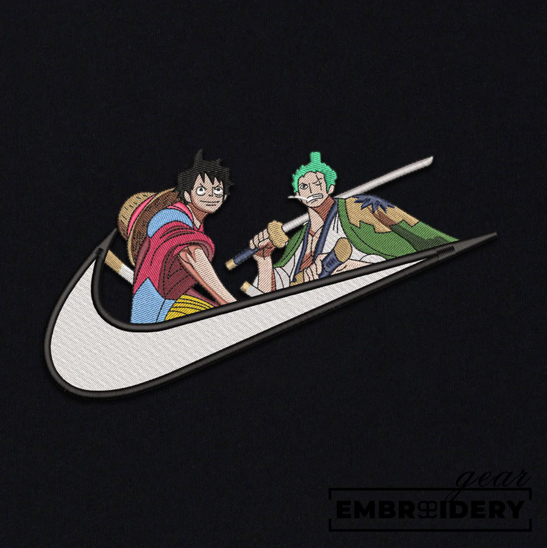 Luffy zoro swoosh nike One Piece Anime Embroidered Design Personalized Embroidered T Shirt Sweatshirt Hoodie Clothing OP0149
