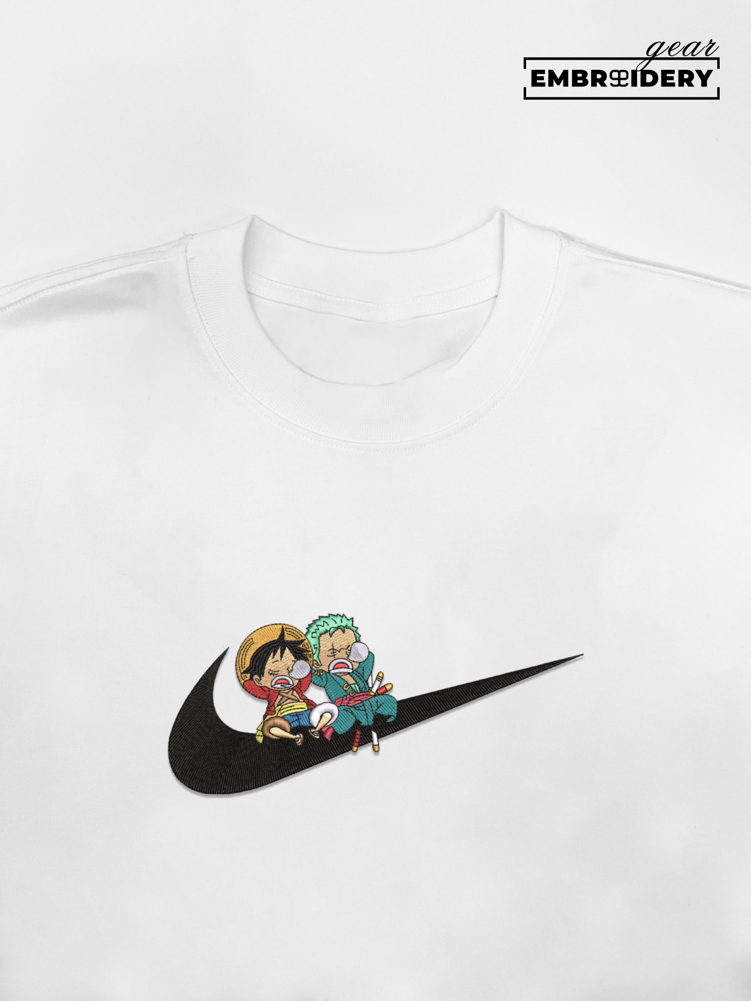Luffy zoro swoosh nike One Piece Anime Embroidered Design Personalized Embroidered T Shirt Sweatshirt Hoodie Clothing OP0150