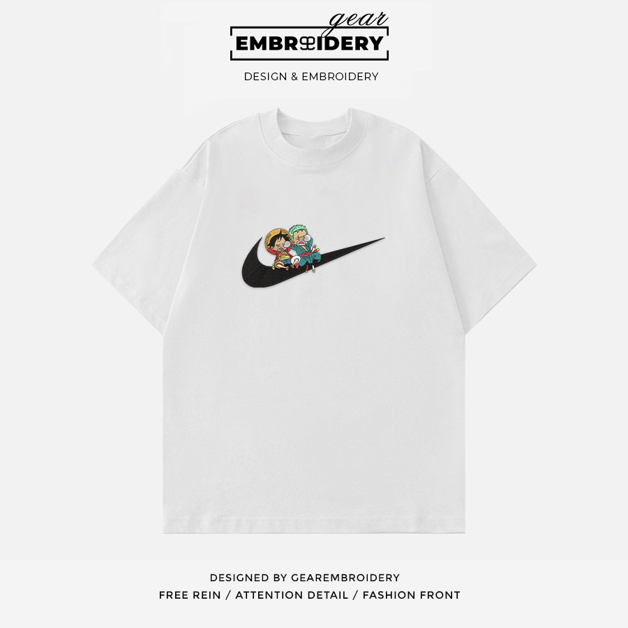 Luffy zoro swoosh nike One Piece Anime Embroidered Design Personalized Embroidered T Shirt Sweatshirt Hoodie Clothing OP0150