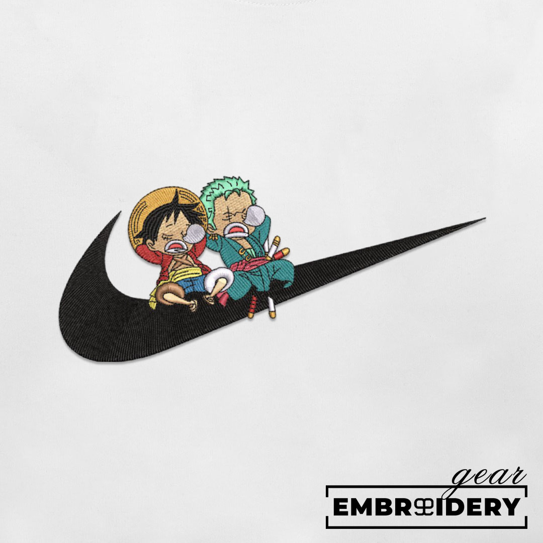 Luffy zoro swoosh nike One Piece Anime Embroidered Design Personalized Embroidered T Shirt Sweatshirt Hoodie Clothing OP0150