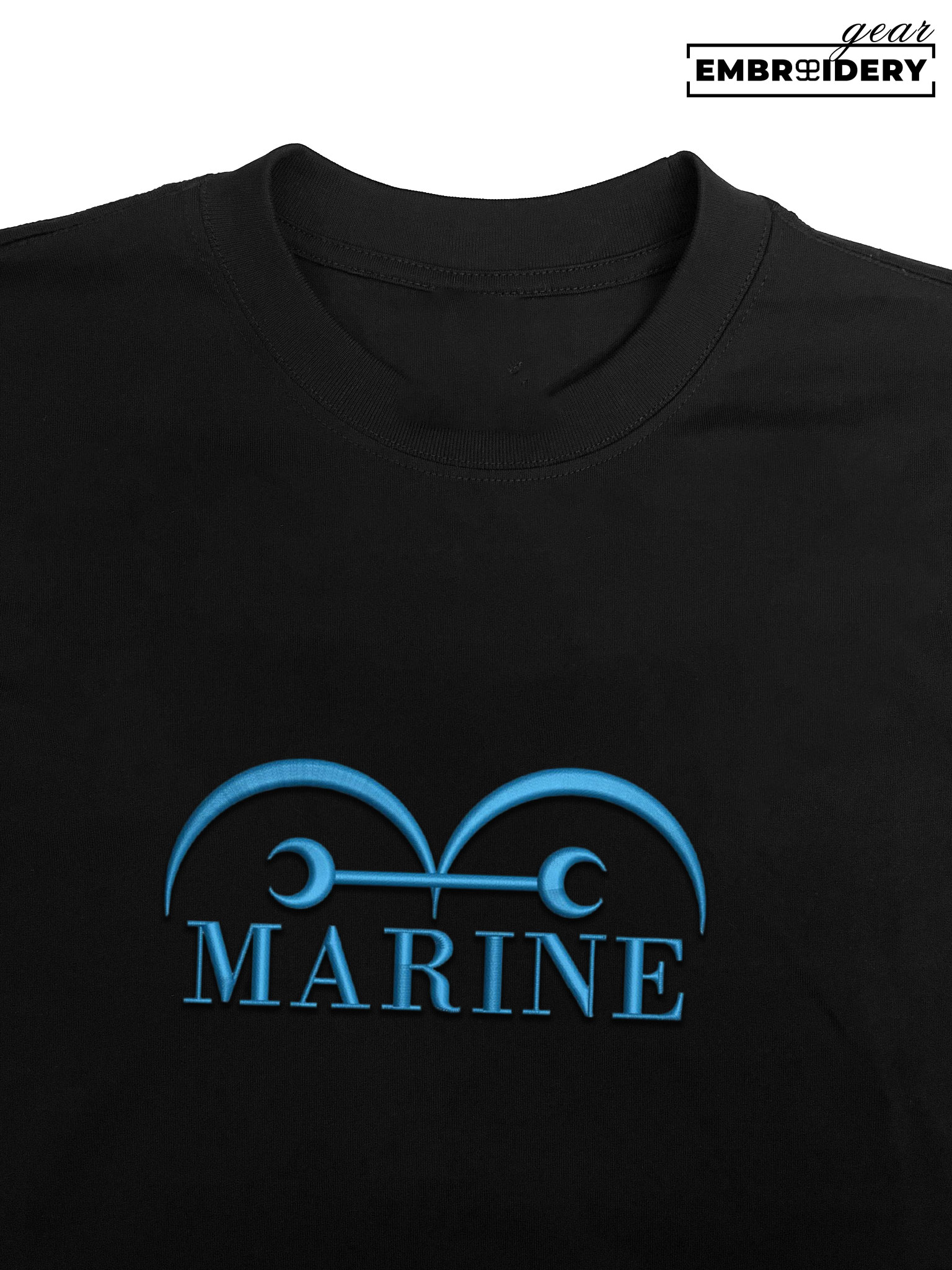 Marine logo One Piece Embroidered Design Personalized Embroidered T Shirt Sweatshirt Hoodie Clothing OP0154
