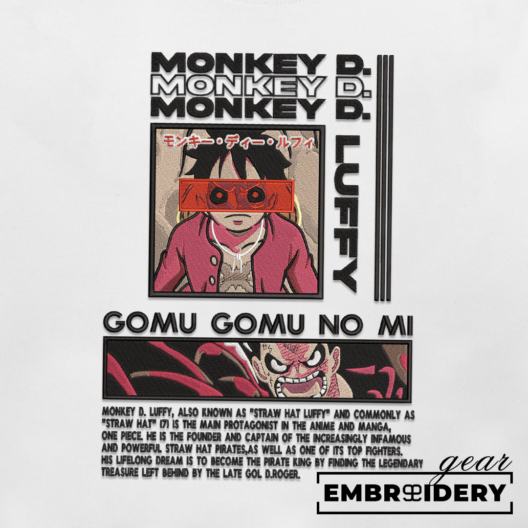 Monkey d Luffy One Piece Embroidered Design Personalized Embroidered T Shirt Sweatshirt Hoodie Clothing OP0156