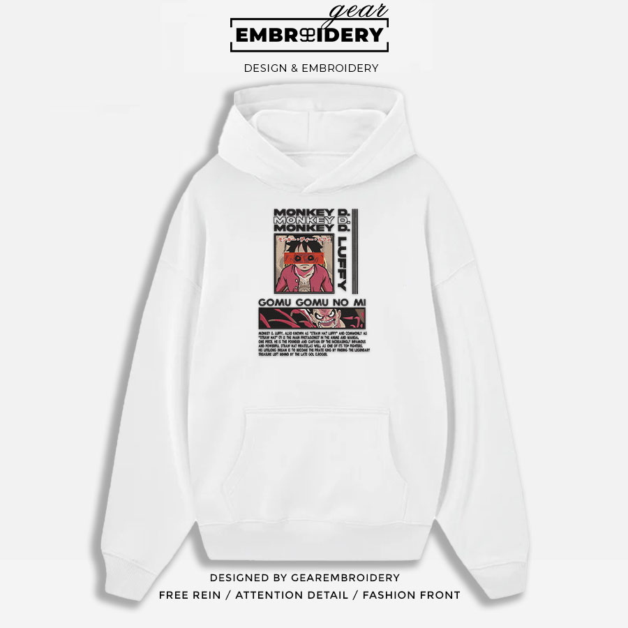 Monkey d Luffy One Piece Embroidered Design Personalized Embroidered T Shirt Sweatshirt Hoodie Clothing OP0156