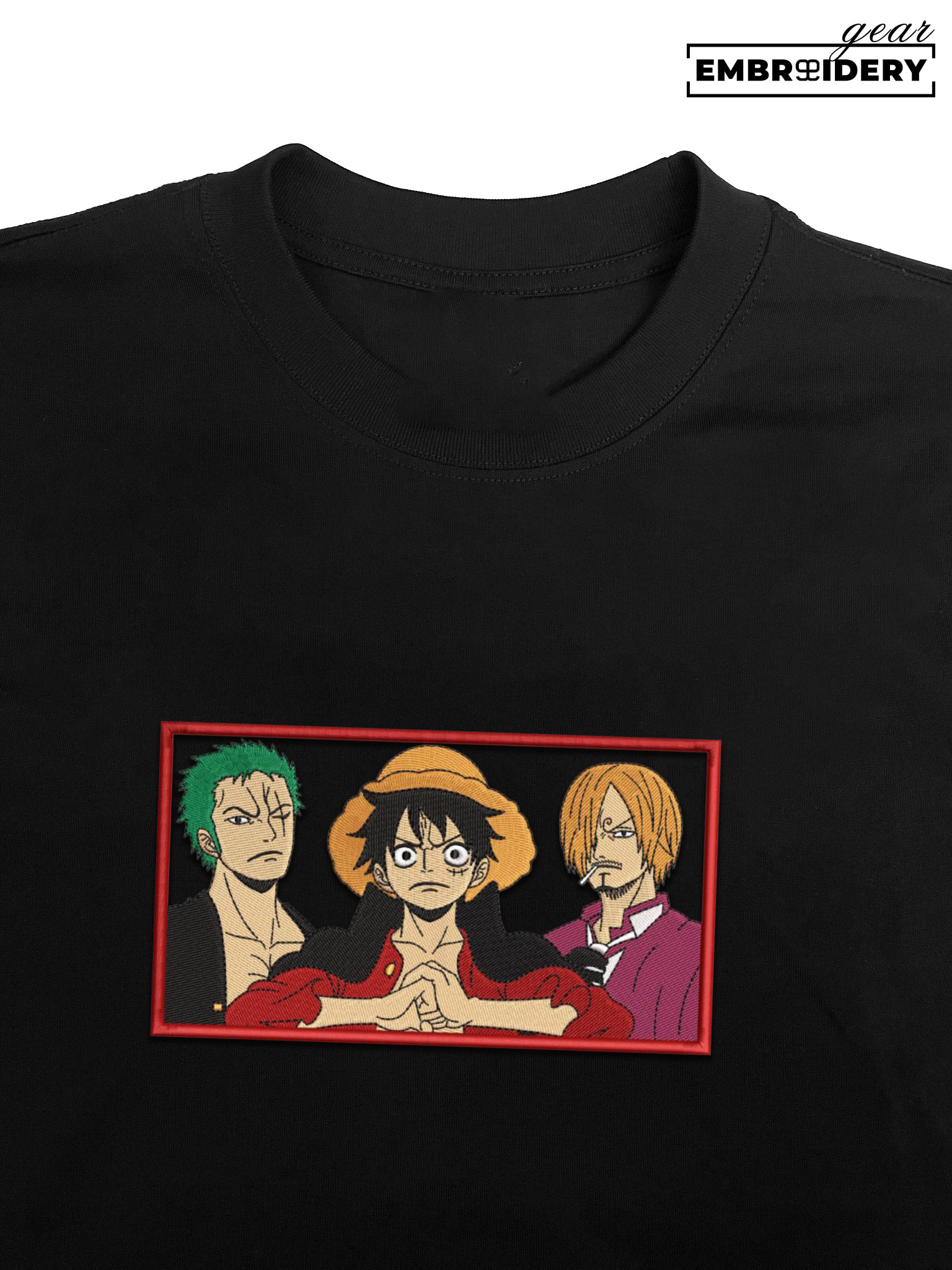 Monster trio One Piece Embroidered Design Personalized Embroidered T Shirt Sweatshirt Hoodie Clothing OP0157