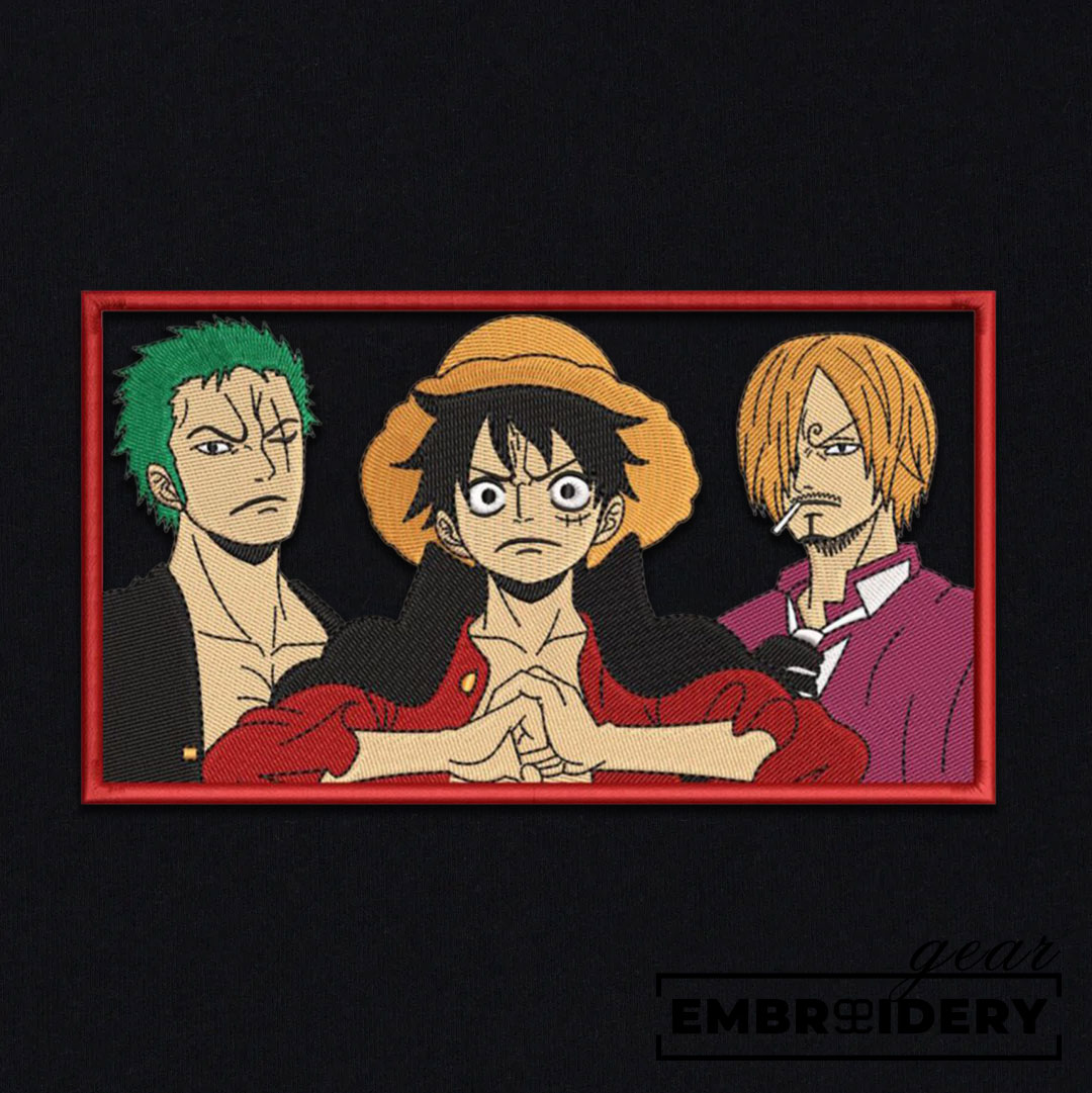 Monster trio One Piece Embroidered Design Personalized Embroidered T Shirt Sweatshirt Hoodie Clothing OP0157