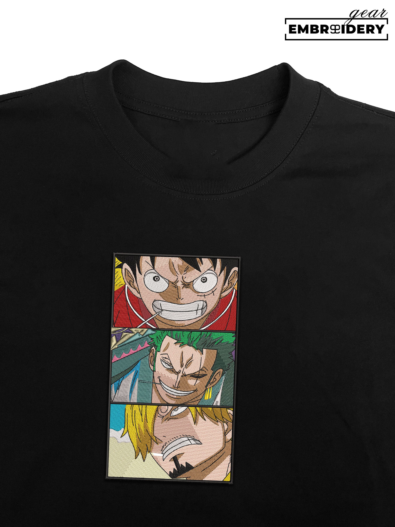 Monster trio wano One Piece Embroidered Design Personalized Embroidered T Shirt Sweatshirt Hoodie Clothing OP0158