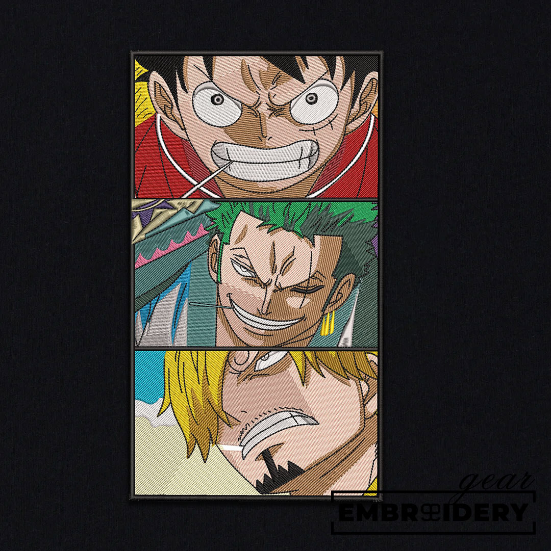 Monster trio wano One Piece Embroidered Design Personalized Embroidered T Shirt Sweatshirt Hoodie Clothing OP0158