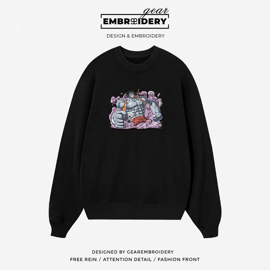 Nightmare Luffy One Piece Embroidered Design Personalized Embroidered T Shirt Sweatshirt Hoodie Clothing OP0160