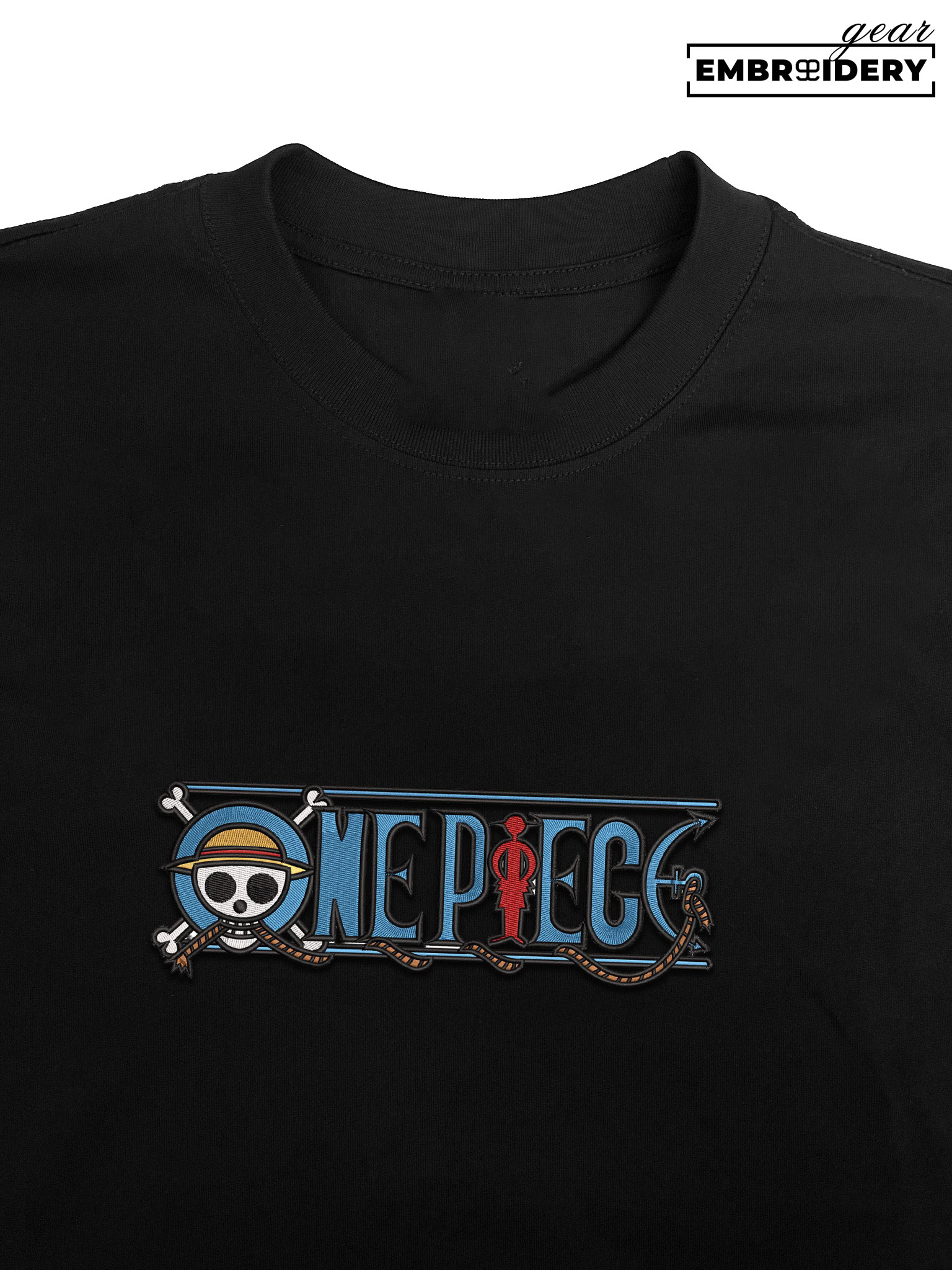 One piece logo One Piece Embroidered Design Personalized Embroidered T Shirt Sweatshirt Hoodie Clothing OP0161