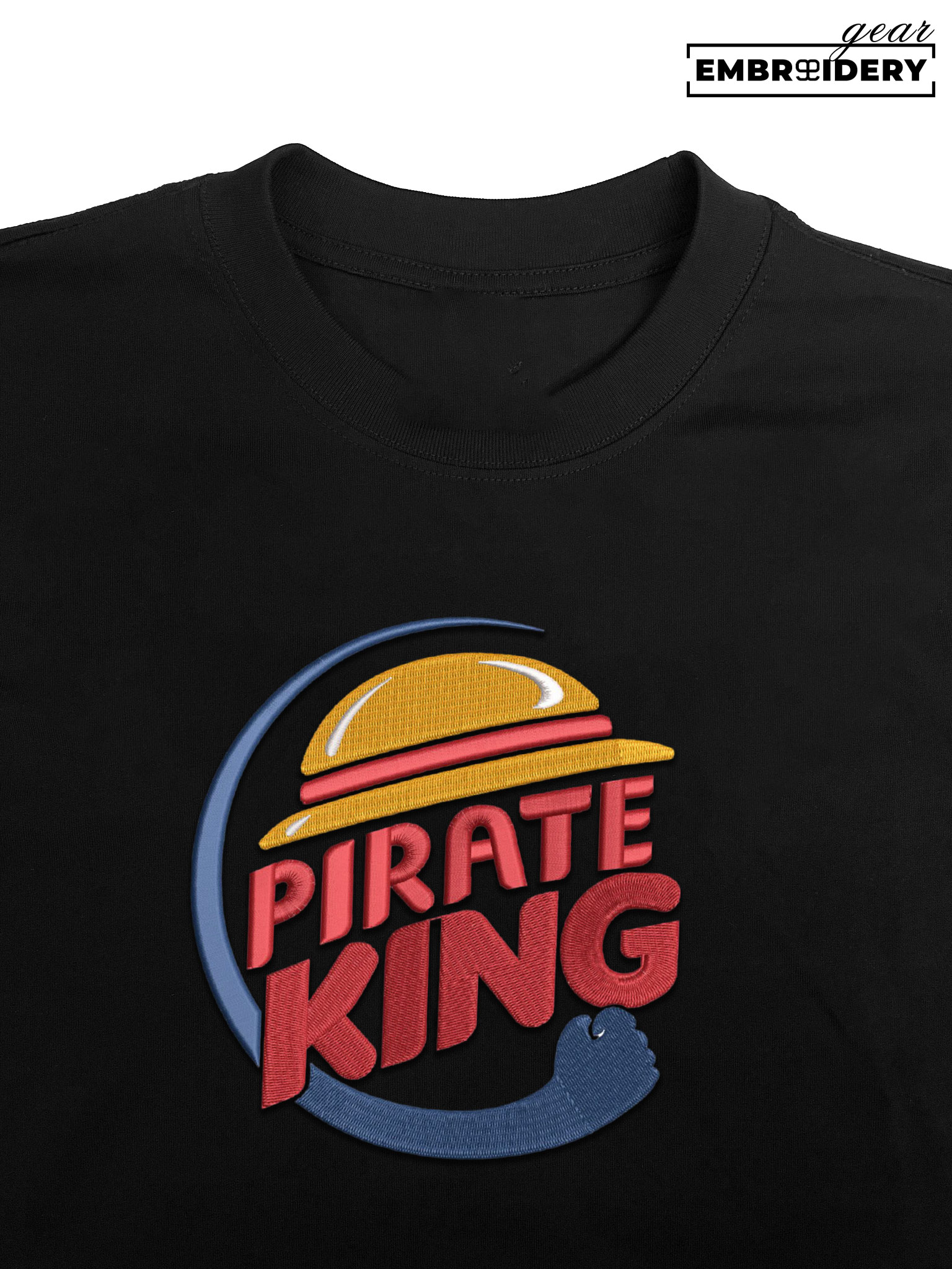 Pirate king One Piece Embroidered Design Personalized Embroidered T Shirt Sweatshirt Hoodie Clothing OP0162
