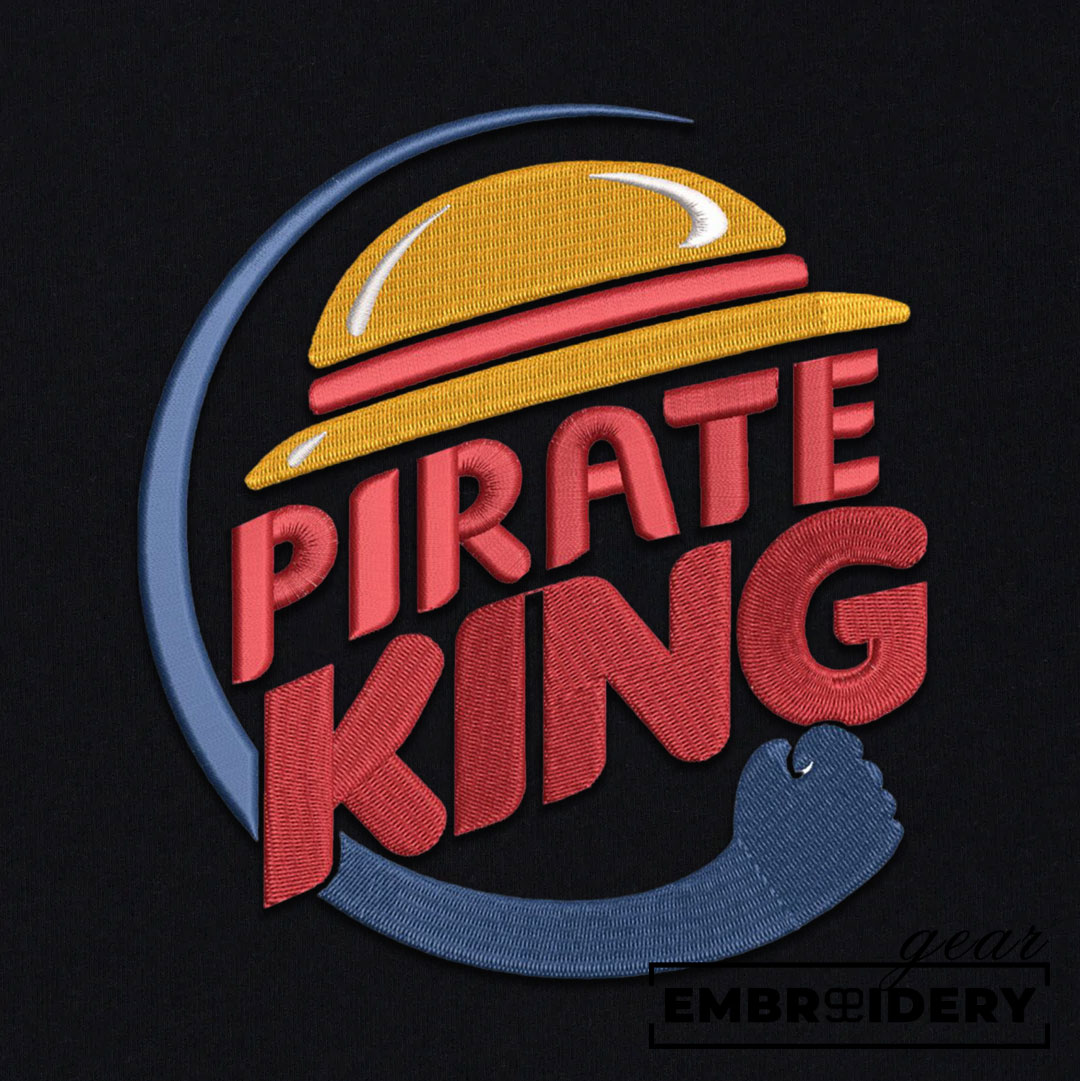 Pirate king One Piece Embroidered Design Personalized Embroidered T Shirt Sweatshirt Hoodie Clothing OP0162