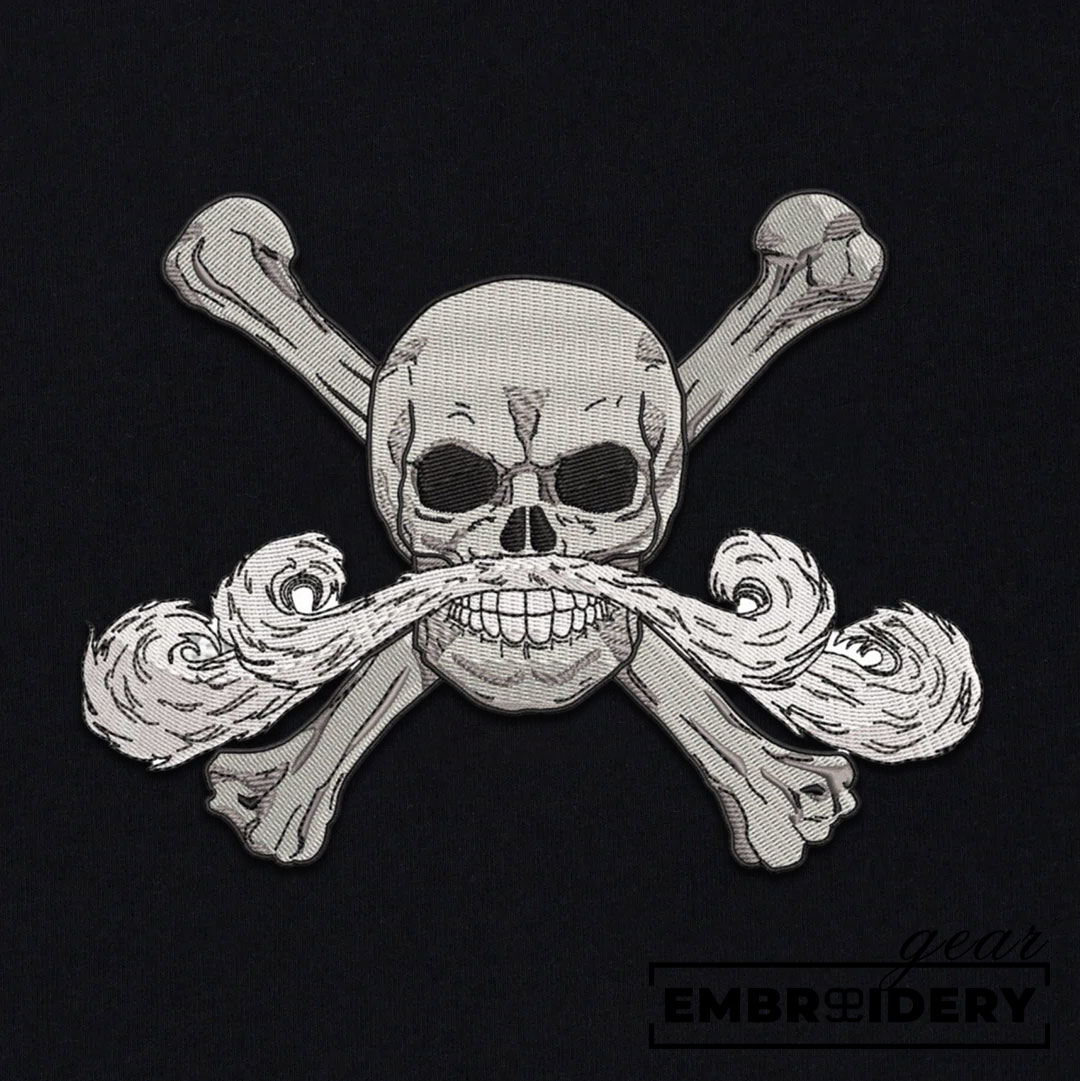 Roger jolly roger logo One Piece Embroidered Design Personalized Embroidered T Shirt Sweatshirt Hoodie Clothing OP0169