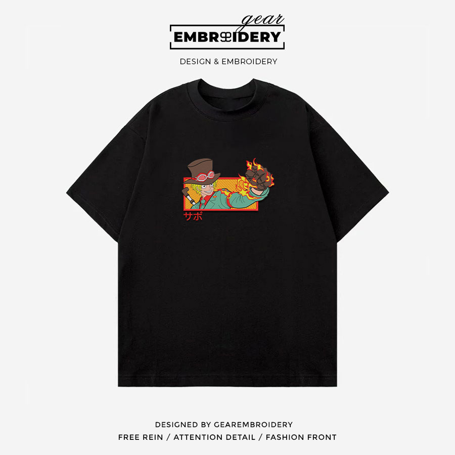 Sabo One Piece Embroidered Design Personalized Embroidered T Shirt Sweatshirt Hoodie Clothing OP0172