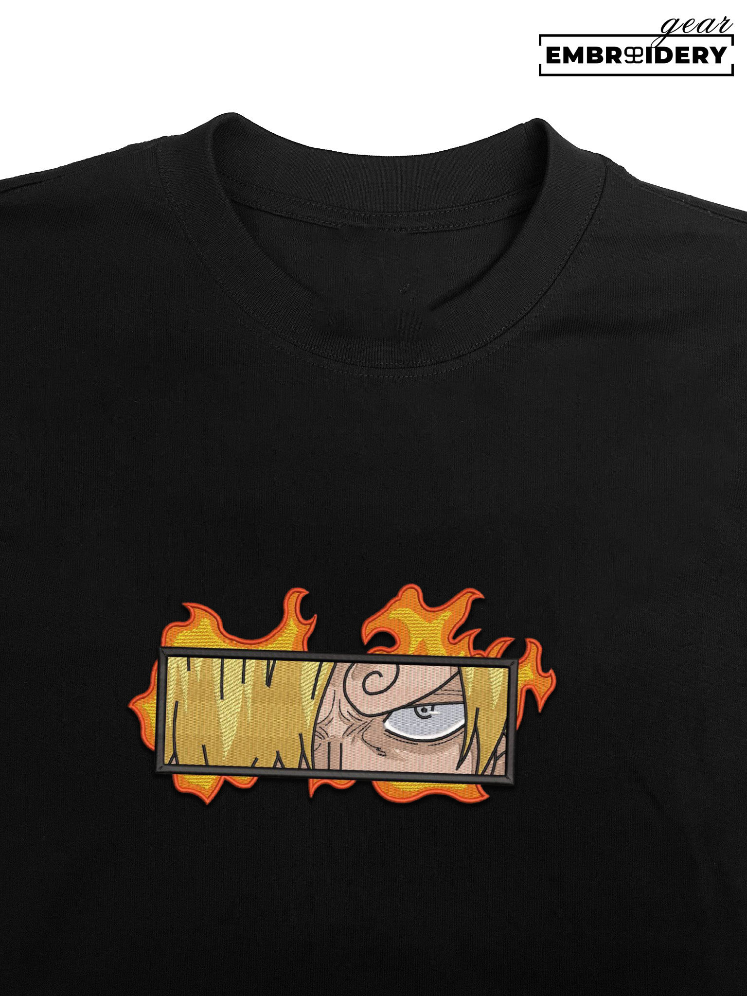 Sanji eyes fire One Piece Embroidered Design Personalized Embroidered T Shirt Sweatshirt Hoodie Clothing OP0176