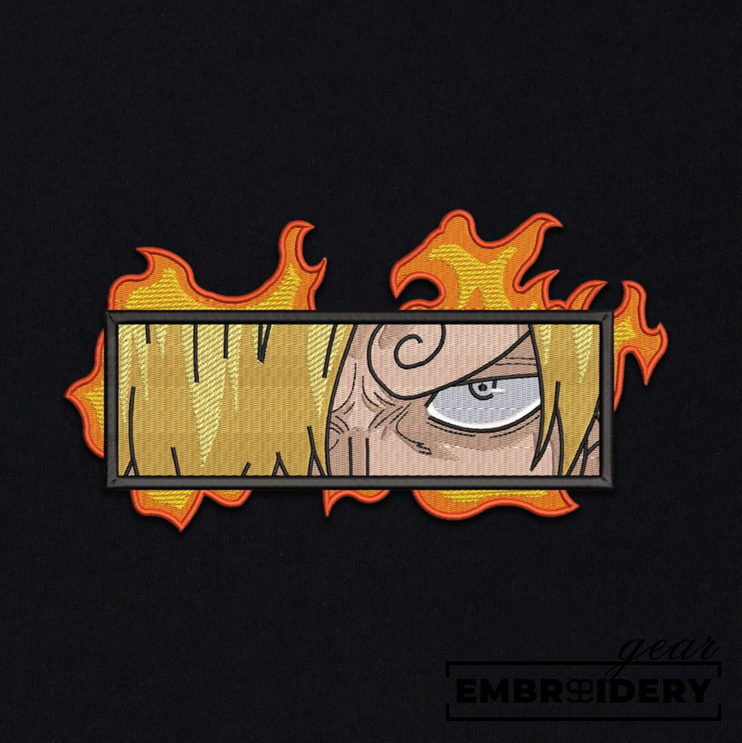 Sanji eyes fire One Piece Embroidered Design Personalized Embroidered T Shirt Sweatshirt Hoodie Clothing OP0176