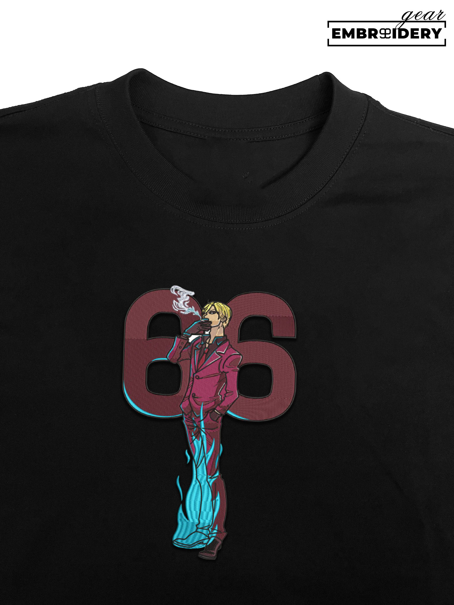 Sanji germa 66 One Piece Embroidered Design Personalized Embroidered T Shirt Sweatshirt Hoodie Clothing OP0178