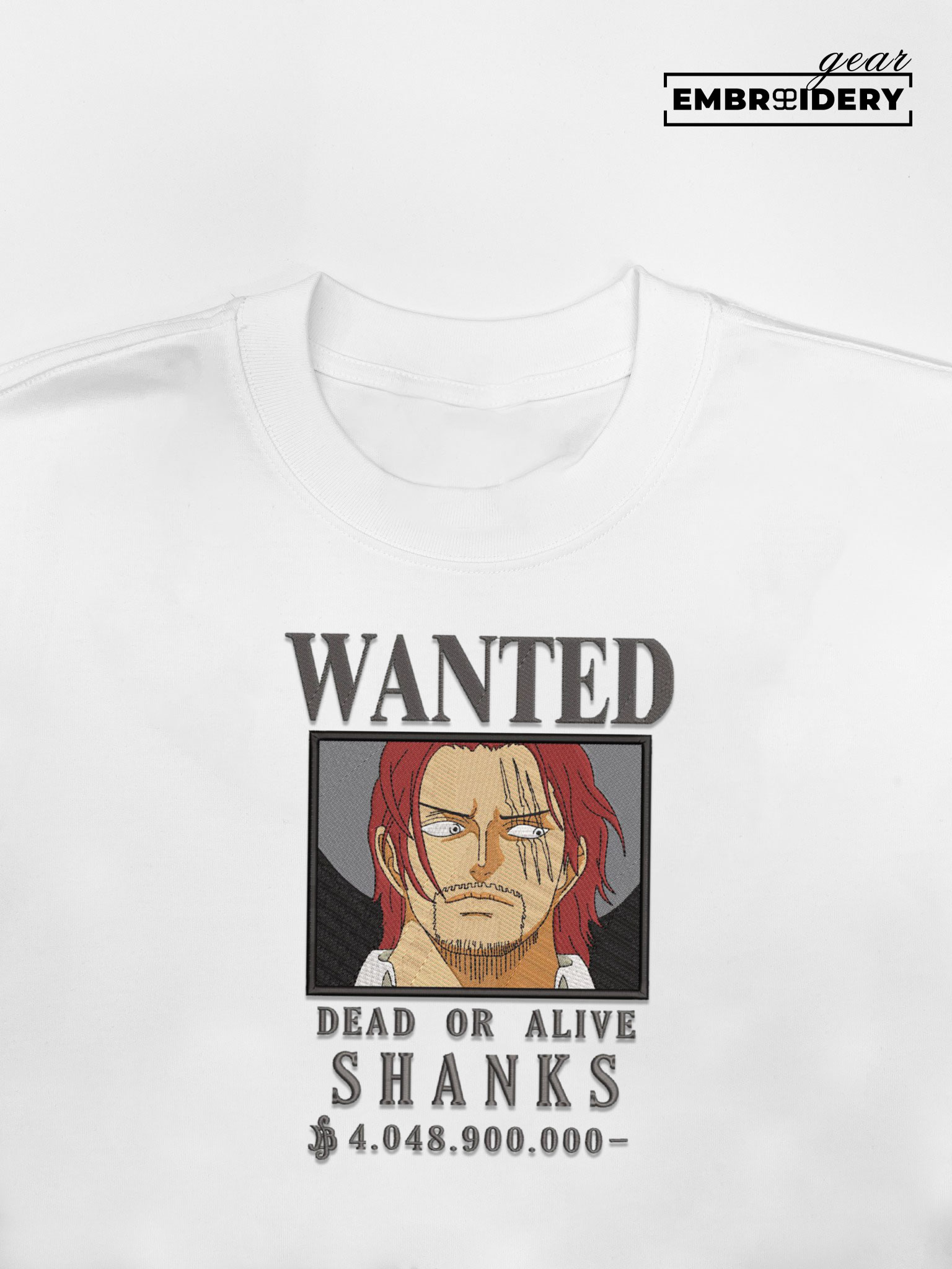 Shanks poster One Piece Embroidered Design Personalized Embroidered T Shirt Sweatshirt Hoodie Clothing OP0192