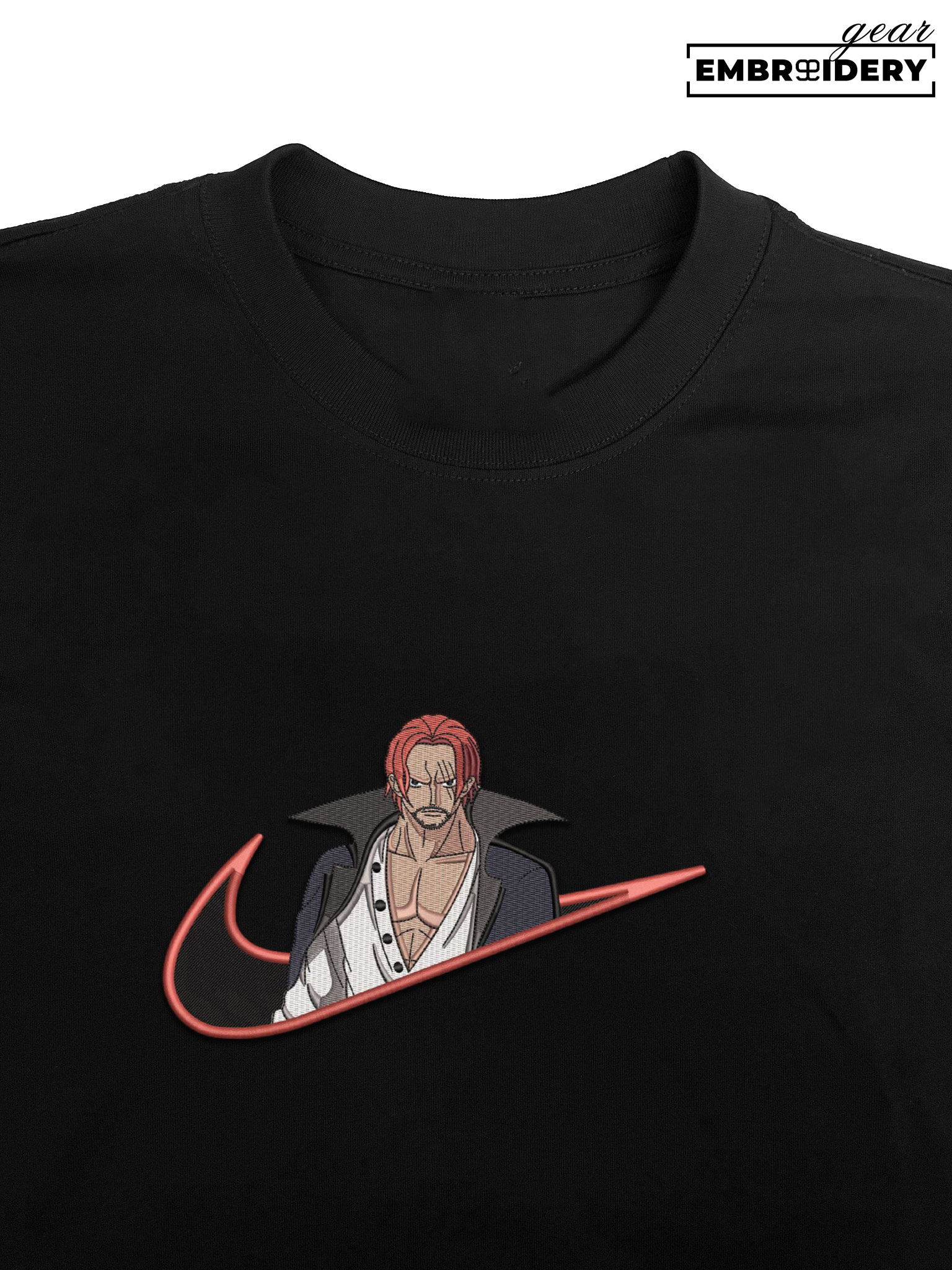 Shanks swoosh nike One Piece Anime Embroidered Design Personalized Embroidered T Shirt Sweatshirt Hoodie Clothing OP0193