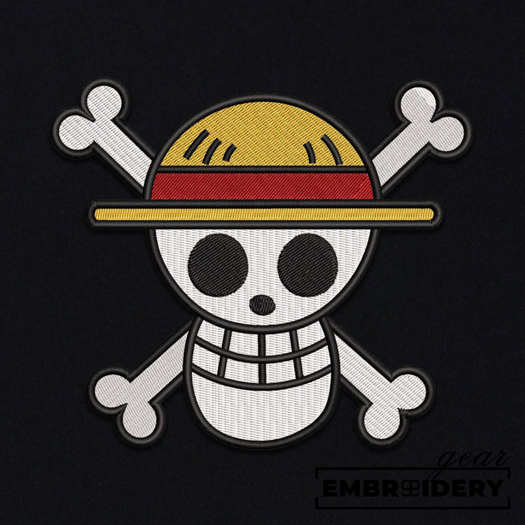 Straw hat logo One Piece Embroidered Design Personalized Embroidered T Shirt Sweatshirt Hoodie Clothing OP0200