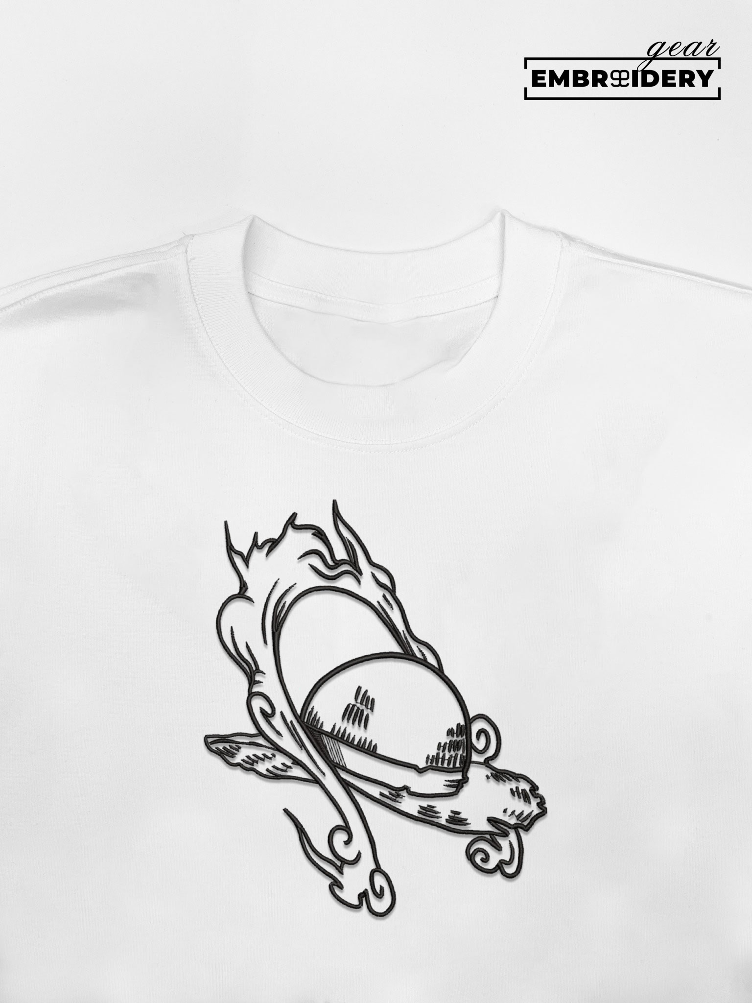 Straw hat One Piece Embroidered Design Personalized Embroidered T Shirt Sweatshirt Hoodie Clothing OP0197