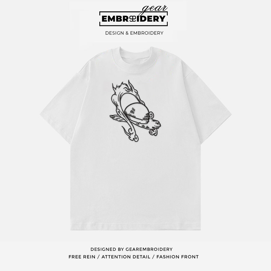 Straw hat One Piece Embroidered Design Personalized Embroidered T Shirt Sweatshirt Hoodie Clothing OP0197