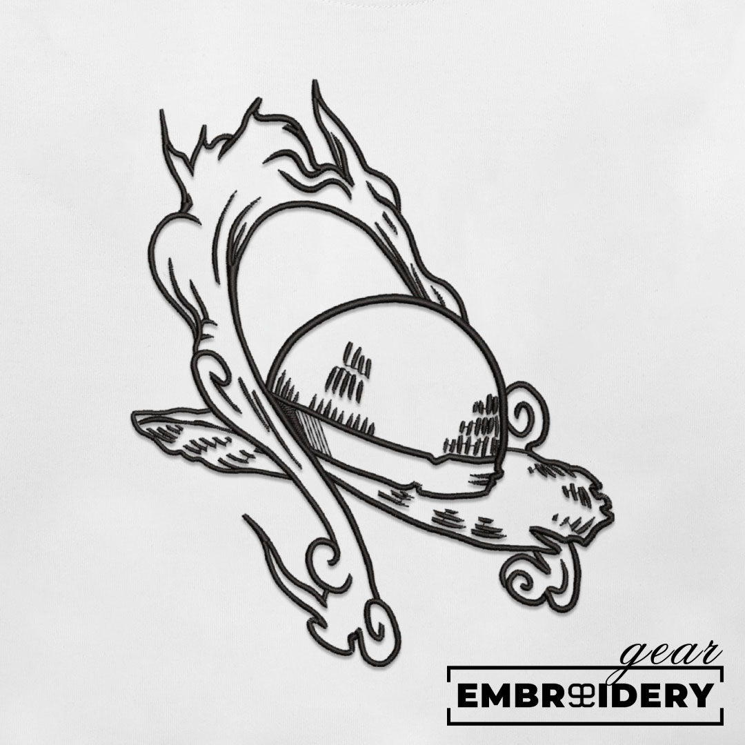 Straw hat One Piece Embroidered Design Personalized Embroidered T Shirt Sweatshirt Hoodie Clothing OP0197