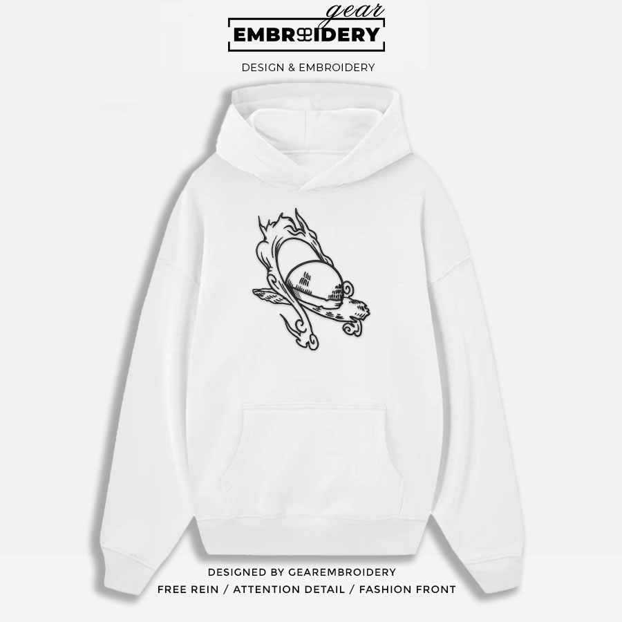 Straw hat One Piece Embroidered Design Personalized Embroidered T Shirt Sweatshirt Hoodie Clothing OP0197