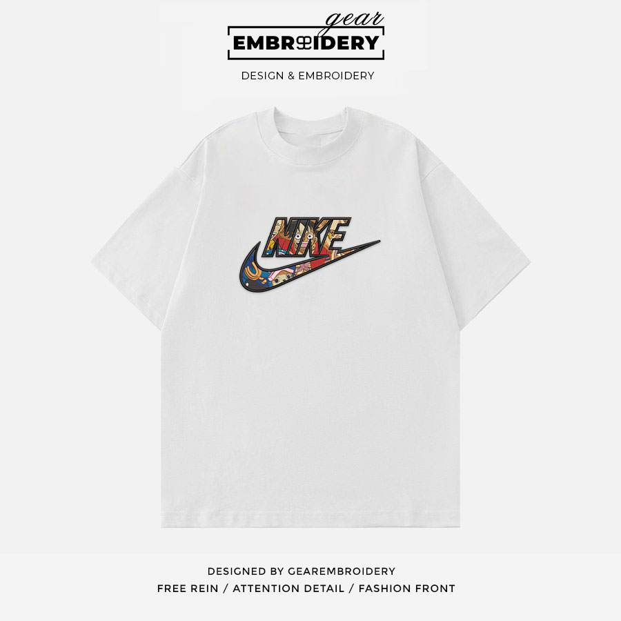 Luffy nike One Piece Anime Embroidered Design Personalized Embroidered T Shirt Sweatshirt Hoodie Clothing OP0203